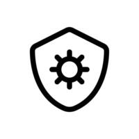 Simple Antivirus line icon isolated on a white background vector