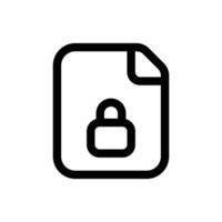 Simple Encryption line icon isolated on a white background vector