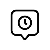 Simple Time Chat line icon isolated on a white background vector