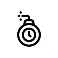 Simple Time Bomb line icon isolated on a white background vector