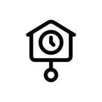 Simple Cuckoo Clock line icon isolated on a white background vector