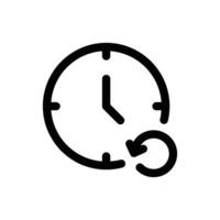 Simple Rewind Time line icon isolated on a white background vector