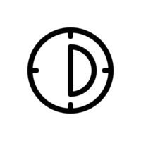 Simple Half Time line icon isolated on a white background vector