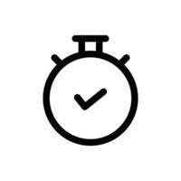 Simple Right on Time line icon isolated on a white background vector