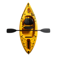 AI generated Yellow kayak with a paddle isolated on transparent background png