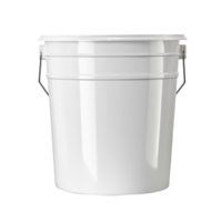 AI generated White bucket isolated on transparent background png