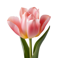 ai generato tulipano fiore isolato su trasparente sfondo png