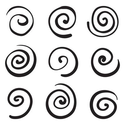 hand drawn doodle spiral illustration vector
