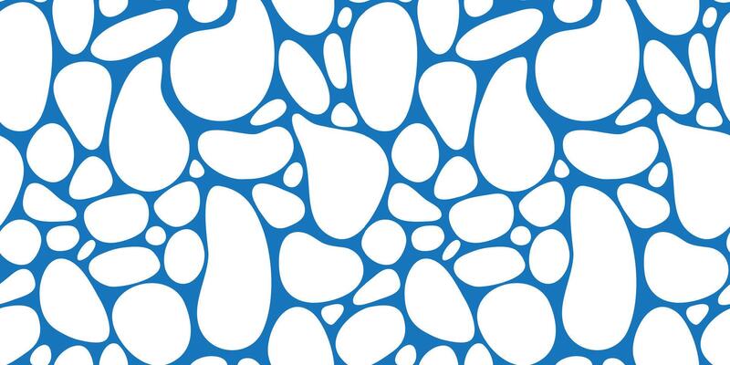 Cells seamless pattern. Hand drawn pattern. Blue and white abstract stones background. Vector illustration. Repeating stone texture. Elegant ornament. Modern design textile, paper,