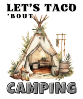 Camping in the forest t-shirt design png