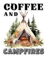 Camping in the forest t-shirt design png