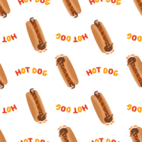 cute hot dog Dachshund dog in sausage bun seamless pattern png