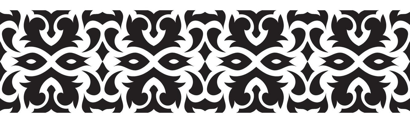 Ethnic seamless border pattern. Ornament vector illustration. Classic ornate element. Baroque floral vintage style. Decorative border design for frame, textile, fabric, clothing, carpet, curtain, rug.