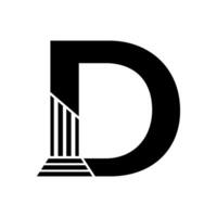 Sans Serif Letter D Pillar Law Logo vector