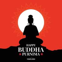 Buddha Jayanti, Buddha Purnima, and Buddha Day, vesak celebration greeting vector