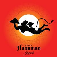 Happy Hanuman Jayanti festival, celebration of the birth of Lord Hanuman, greeting card post vector