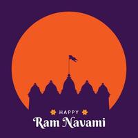 Hindu festival Happy Ram Navami celebration greeting card banner design vector