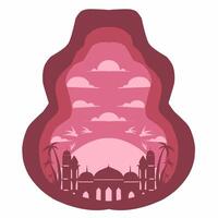 mosque silhouette set vector Ramadhan kareem