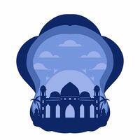 mosque silhouette set vector Ramadhan kareem