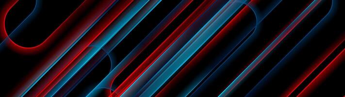 Red and blue glossy smooth lines abstract geometric background vector