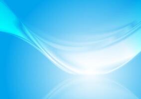 Light blue smooth glossy wave abstract background vector