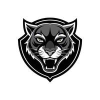 AI generated Head of a lion vector illustration mascot face art black and white design on white a white background