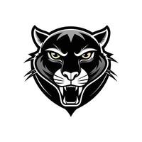 AI generated Head of a lion vector illustration mascot face art black and white design on white a white background