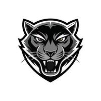 AI generated Head of a lion vector illustration mascot face art black and white design on white a white background