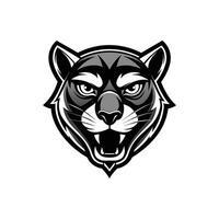 AI generated Head of a lion vector illustration mascot face art black and white design on white a white background