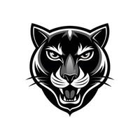 AI generated Head of a lion vector illustration mascot face art black and white design on white a white background