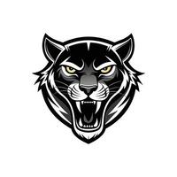 AI generated Head of a lion vector illustration mascot face art black and white design on white a white background