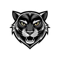 AI generated Head of a lion vector illustration mascot face art black and white design on white a white background