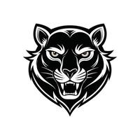 AI generated Head of a lion vector illustration mascot face art black and white design on white a white background