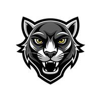 AI generated Head of a lion vector illustration mascot face art black and white design on white a white background