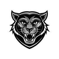 AI generated Head of a lion vector illustration mascot face art black and white design on white a white background