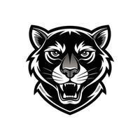 AI generated Head of a lion vector illustration mascot face art black and white design on white a white background