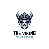 mascota e-sport vikingo cráneo logo diseño con casco antiguo gráfico elemento símbolo para militar antiguo logo modelo ilustración vector