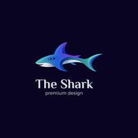 Gradient shark logo design illustration with colorful style design concept vector