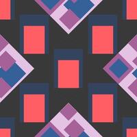 Seamless graphic geometric vector pattern consisting of squares and diamonds with contrasting colors