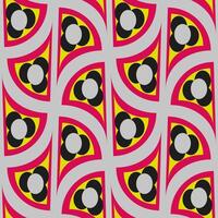 Seamless graphic vector pattern in art deco style with arches, graphic flowers and abstract shapes