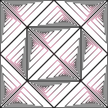Seamless graphic vector pattern consisting of pink and black triangles with gradient