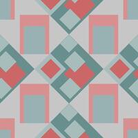 Seamless graphic geometric vector pattern consisting of squares and diamonds with contrasting colors