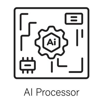 Trendy AI Processor vector