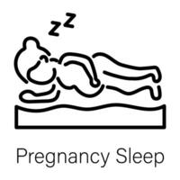 de moda el embarazo dormir vector