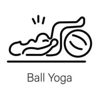 Trendy Ball Yoga vector