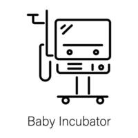 Trendy Baby Incubator vector