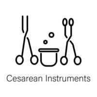 Trendy Cesarean Instruments vector