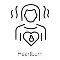 Trendy Heartburn Concepts vector