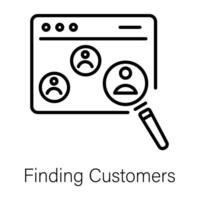 Trendy Finding Customers vector