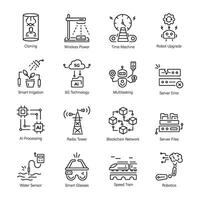 Latest Collection of AI Innovations Linear Icons vector